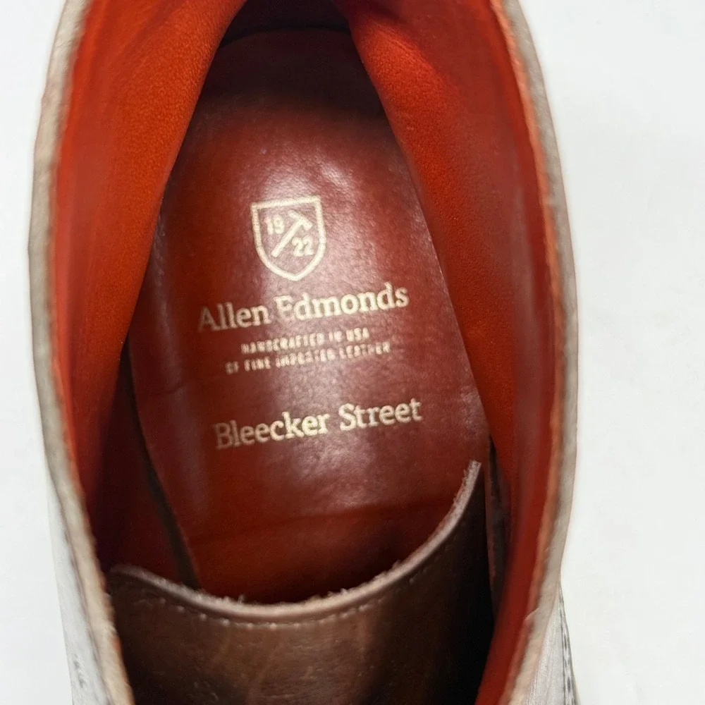 Allen Edmonds Bleecker Street Cap Toe Chukka Dress Boots Brown Size 9.5